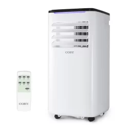 Coby CBPAC710 7100(DOE) BTU Portable Air Conditioner 450 Sq. Ft. without Heater with Dehumidifier with Remote in White