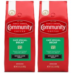 Community Coffee Café Special Decaf 64 Ounces, Medium Dark Roast Ground Coffee, 32 Ounce Bag (Pack of 2)