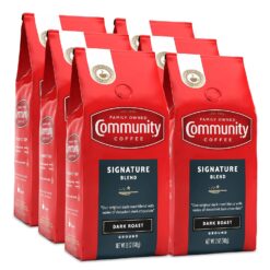Community Coffee - Signature Blend Dark Roast - Premium Ground Coffee - 12 oz Bag (Pack Of 6), Signature Blend Dark, 72 oz
