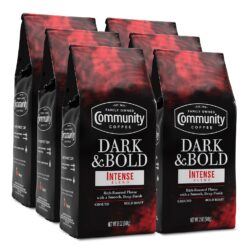 Community Coffee Dark & Bold Intense Blend 72 Ounces, Dark Roast Ground Coffee, 12 Ounce Bag (Pack of 6)