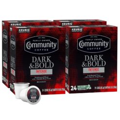 Community Coffee Dark & Bold Intense Blend 96 Count Coffee Pods, Compatible with Keurig 2.0 K-Cup Brewers, 24 count (Pack of 4)