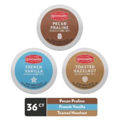 Community Coffee Flavored Variety Pack Coffee Pods, 36 Count, Medium Roast, Compatible with Keurig 2.0 K-Cup Brewers (12 Count, Pack of 3)