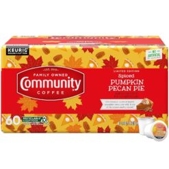 Community Coffee Spiced Pumpkin Pecan Pie Flavored 60 Count Coffee Pods, Medium Roast Compatible with Keurig 2.0 K-Cup Brewers, 60 Count (Pack of 1)