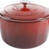 Crock Pot Artisan 5 Quart Enameled Cast Iron Round Dutch Oven, Red