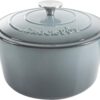 Crock Pot Artisan 5 Quart Enameled Cast Iron Round Dutch Oven, Slate Gray