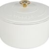 Crock Pot Artisan 5-Quart Round Dutch Oven - Matte Linen White w Gold Knob