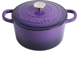 Crock-Pot Artisan Round Enameled Cast Iron Dutch Oven, 5-Quart, Lavender Purple