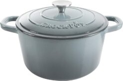Crock-Pot Artisan Round Enameled Cast Iron Dutch Oven, 7-Quart, Slate Gray