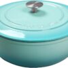 Enameled Cast Iron Dutch Oven with Lid, Bread Oven Dual Handle, Cookware Pot, Suitable For Bread Baking, 3.5 Quart, Peacock Blue