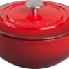 Enameled Cast Iron Dutch Ovens Pot For Bread Baking 3.5 Quarts, Red