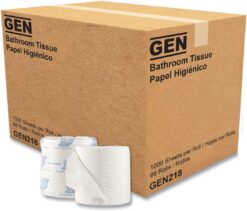 GEN 218 Standard Bath Tissue, 1-Ply, 1000 Sheets (Case of 96 Rolls)