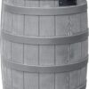Good Ideas Rain Wizard 50 Gallon Plastic Outdoor Home Water Storage Tank Rain Barrel Collector with Brass Spigot and Flat Back Design, Gray