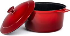 Granitestone Lightweight 6.5 Qt Dutch Oven Pot with Lid, Nonstick Dutch Oven Set, 10 in 1 Enamel Stock Pot/Cooking Pot & Dutch Oven for Sourdough Bread Baking, Dutch Ovens, Oven/Dishwasher Safe - Red
