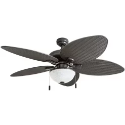 HONEYWELL CEILING FANS 50510-40 Inland Breeze, 52 in. Indoor/Outdoor Ceiling Fan with Light, Bronze