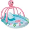 INTEX 56138EP Friendly Octopus Inflatable Play Center: Water Slide – Octopus Water Sprayer – Padded Landing Mat – Inflatable Rings – 92" x 72" x 59"