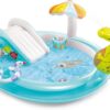 Intex 57165EP Gator 6.6ft x 5.6ft x 4in Outdoor Inflatable Kiddie Pool Water Play Center with Slide, for Toddlers Ages 2 and Up