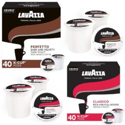Lavazza K-Cups Mix 80 pods - Perfetto, Classico 40ea Espresso Cups Arabica - Keurig Brewers Compatible, Single Serve Coffee Machines, Medium and Dark Roast, Kcups Coffee Pods