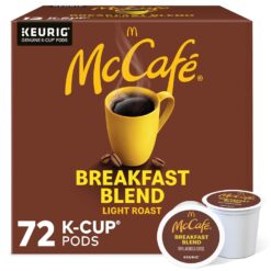 McCafe Breakfast Blend, Single Serve Coffee Keurig K-Cup Pods, Light Roast, 72 Count (6 Packs of 12)