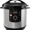 MegaChef 12 Quart Digital Pressure Cooker with 15 Preset Options and Glass Lid, Silver