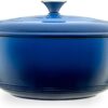 Mercer Culinary Enameled Cast Iron Round Dutch Oven, 6 qt., Navy Blue