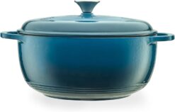 Mercer Culinary Enameled Cast Iron Round Dutch Oven, 6 qt., Turquoise