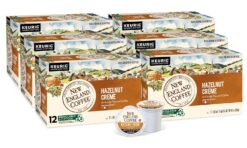 New England Coffee Hazelnut Crème Medium Roast Single Serve Pods, 12ct Box (Pack of 6)