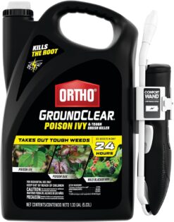 Ortho GroundClear Poison Ivy & Tough Brush Killer - Ready to Use with Comfort Wand, Poison Ivy Killer, Also Kills Poison Oak, Kudzu, Wild Blackberry, Vines & More, 1.33 gal.