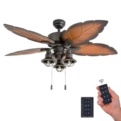 PROMINENCE HOME 50759-40 Ocean Crest, 52 in. Indoor/Outdoor Ceiling Fan with Light & Remote Control, Bronze