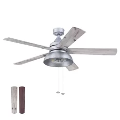 PROMINENCE HOME 51660-40 Brightondale, 52 in. Indoor/Outdoor Ceiling Fan with Light, Galvanized