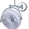 Parrot Uncle Wall Mount Fans Pull in Ceiling Fan with Folding Arm Crod with Plug, 10 Inch, White