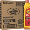 Pennzoil High Mileage Conventional 10W-30 Motor Oil for Vehicles Over 75K Miles (1-Quart, Case of 6)