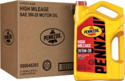 Pennzoil High Mileage Synthetic Blend 5W-20 Motor Oil for Vehicles Over 75K Miles (5-Quart, Case of 3)