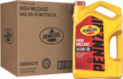 Pennzoil High Mileage Synthetic Blend 5W-30 Motor Oil for Vehicles Over 75K Miles (5-Quart, Case of 3)