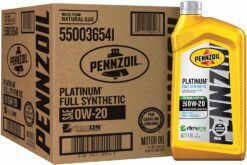 Pennzoil Platinum Full Synthetic 0W-20 Motor Oil (1-Quart, Case of 6)