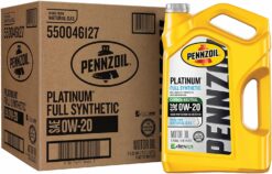 Pennzoil Platinum Full Synthetic 0W-20 Motor Oil (5-Quart, Pack of 3)