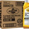 Pennzoil Platinum High Mileage Full Synthetic 5W-30 Motor Oil for Vehicles Over 75K Miles (1-Quart, Case of 6)