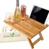 Portable Wine Table, a Folding Mini Picnic Snack Tray for the Beach, Camping, RV, Outdoor Concerts, Breakfast in Bed or Before the Fire
