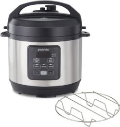 Proctor-Silex Simplicity 4-in-1 Electric Pressure Cooker, 3 Quart Multi-Function With Slow Cook, Steam, Sauté, Rice, Stainless Steel (34503)