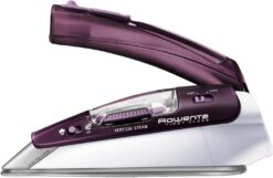 Rowenta Pro Compact Stainless Steel Soleplate Steam Iron for Clothes 200 Microsteam Holes, Cotton, Wool, Poly, Silk, Linen, Nylon 1000 Watts Ironing, Fabric Steamer, Travel, Dual Voltage DA1560