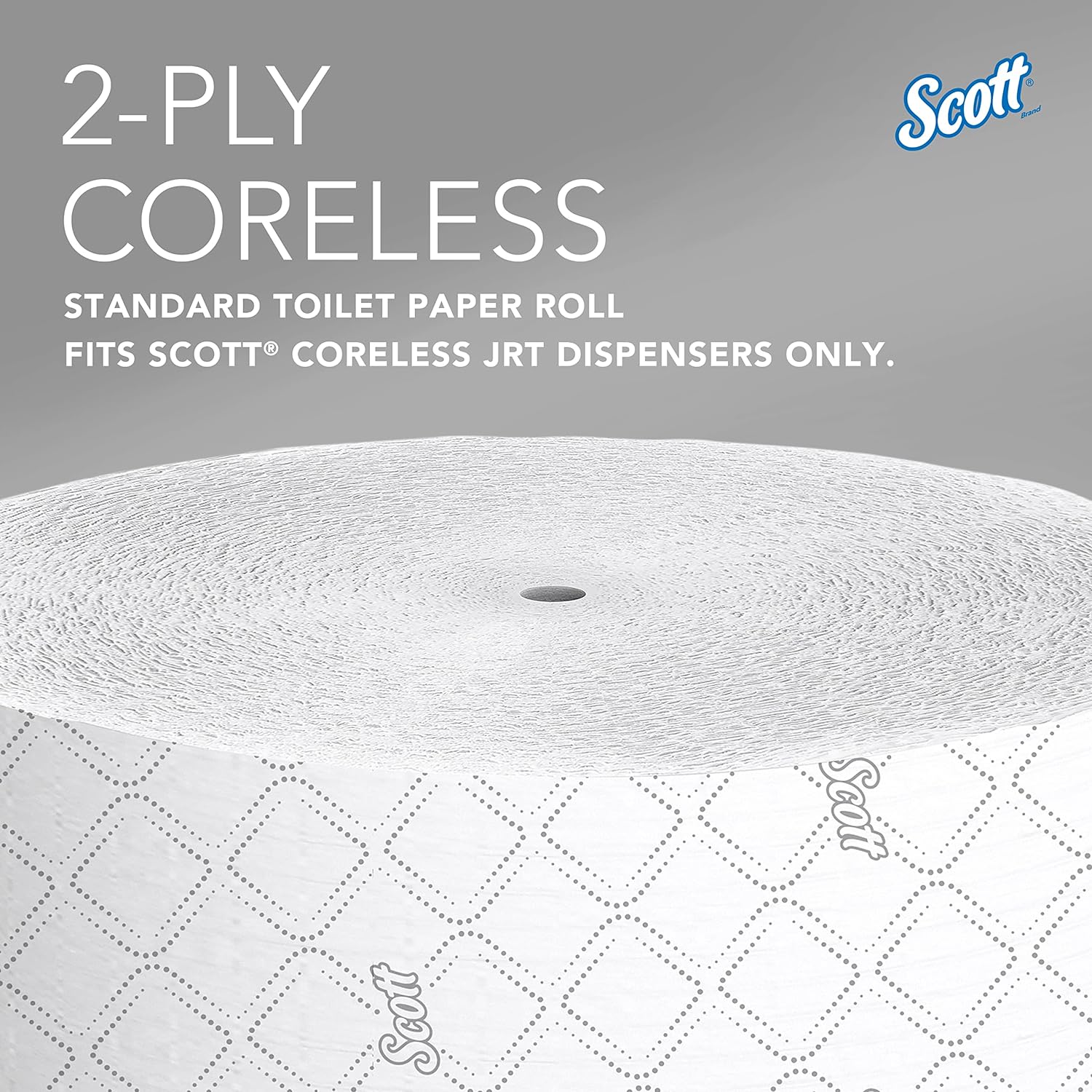 Scott Jumbo Roll JR. Coreless Toilet Paper (07006), 2-PLY, White, 12 ...
