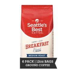 Seattle's Best Coffee Breakfast Blend Medium Roast Ground Coffee | 12 Ounce (Pack of 6)