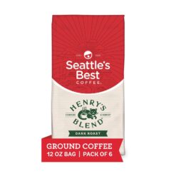 Seattle's Best Coffee Henry’s Blend Dark Roast Ground Coffee | 12 Ounce Bags (Pack of 6)