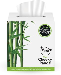 The Cheeky Panda Bamboo Facial Tissues Boxes | 12 x Tissue Boxes | Soft 3 Ply Bamboo Tissue Paper Bulk | Sustainable Tissues Cube Box