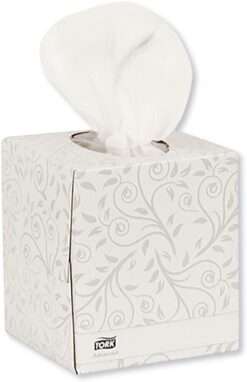 Tork Soft Facial Tissue Cube Box White, Advanced, 2-Ply, 36 x 94 Sheets, TF6830