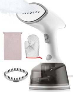 Upgrade Steamer for Clothes,1500W 30s Quick Heat Handheld Clothes Steamer,Fabric Wrinkles Remover Garment Steamer with Smart LCD,2 in 1 Clothing Iron with 300ml Tank and Fabric Brush,Auto-Off