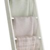VASAGLE Blanket Ladder Decorative Farmhouse for The Living Room, 5-Tier Ladder Shelf, Ladder Rack for Storage and Decor, Rustic White ULLS018W73