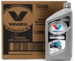 Valvoline 4-Stroke Motorcycle Full Synthetic SAE 20W-50 Motor Oil 1 QT, Case of 6