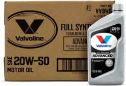 Valvoline Advanced Full Synthetic SAE 20W-50 Motor Oil 1 QT, Case of 6