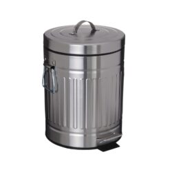 simplemade Round Step Trash Can - 5 Liter / 1.3 Gallon - Stainless Steel Bathroom Trash Can | Small Trash Can with Lid | Office Trash Can | Garbage Can with Lid | Metal Wastebasket (Galvanized Steel)