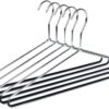 30 Quality Heavy Duty Metal Coat Hangers with Black Rubber Coating for Non Slip Pants (30)